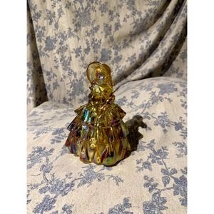 Wheaton Amber Iridescent Colonial Southern Belle Glass Figurine